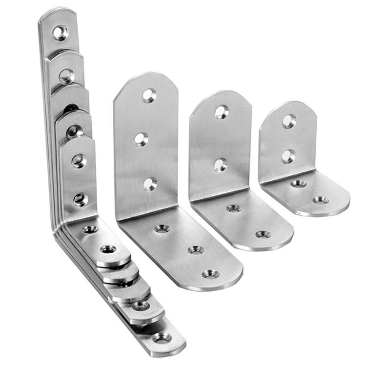 Custom OEM Black Small L Shaped Angle Mounting Holder Stainless Steel Metal Fixing Brackets Support